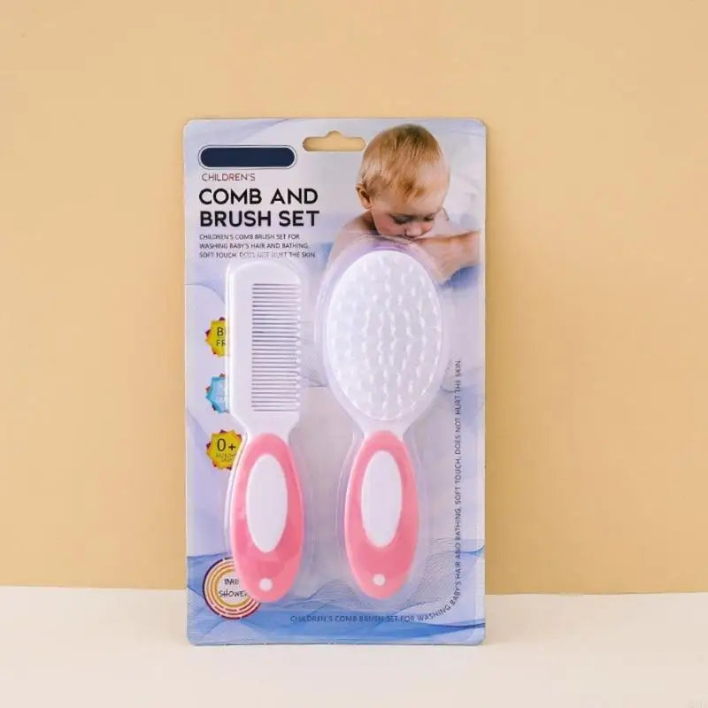2Pcs Infant Bathing Brush Set Baby Showering Tool Includes Soft Hair Comb & Bath Brush for Sensitive Skin Care A2UB